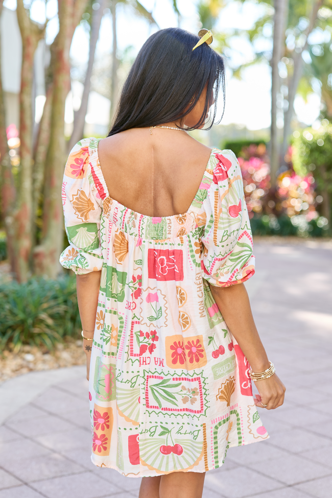 Cherryfic Day Flower Print Mini Dress