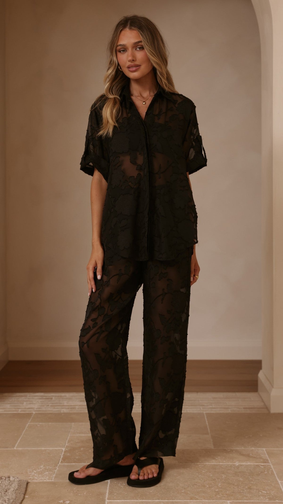 Mollie Lace Shirt - Black