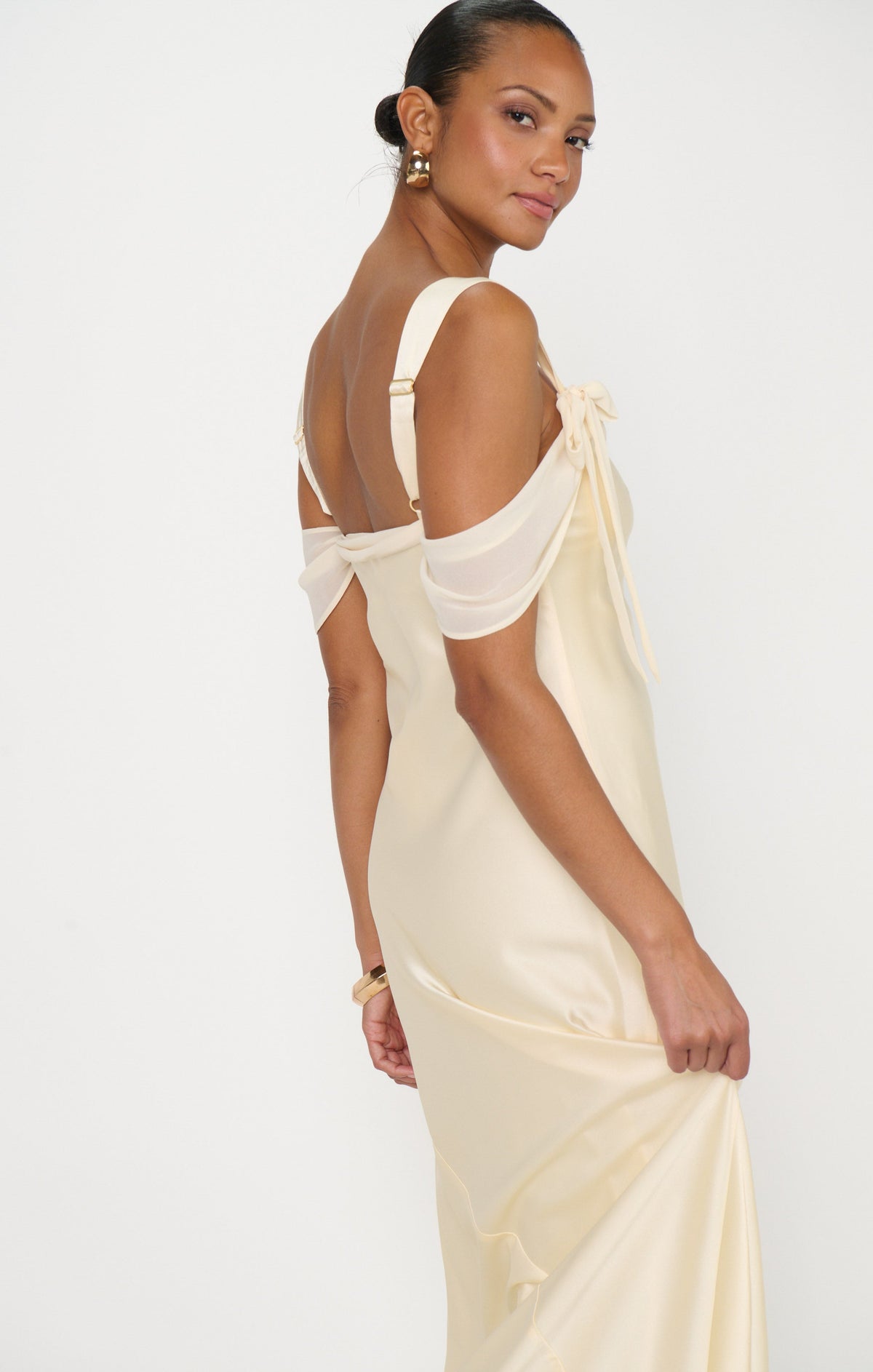 Bella Maxi Dress ~ Buttercream Luxe Satin