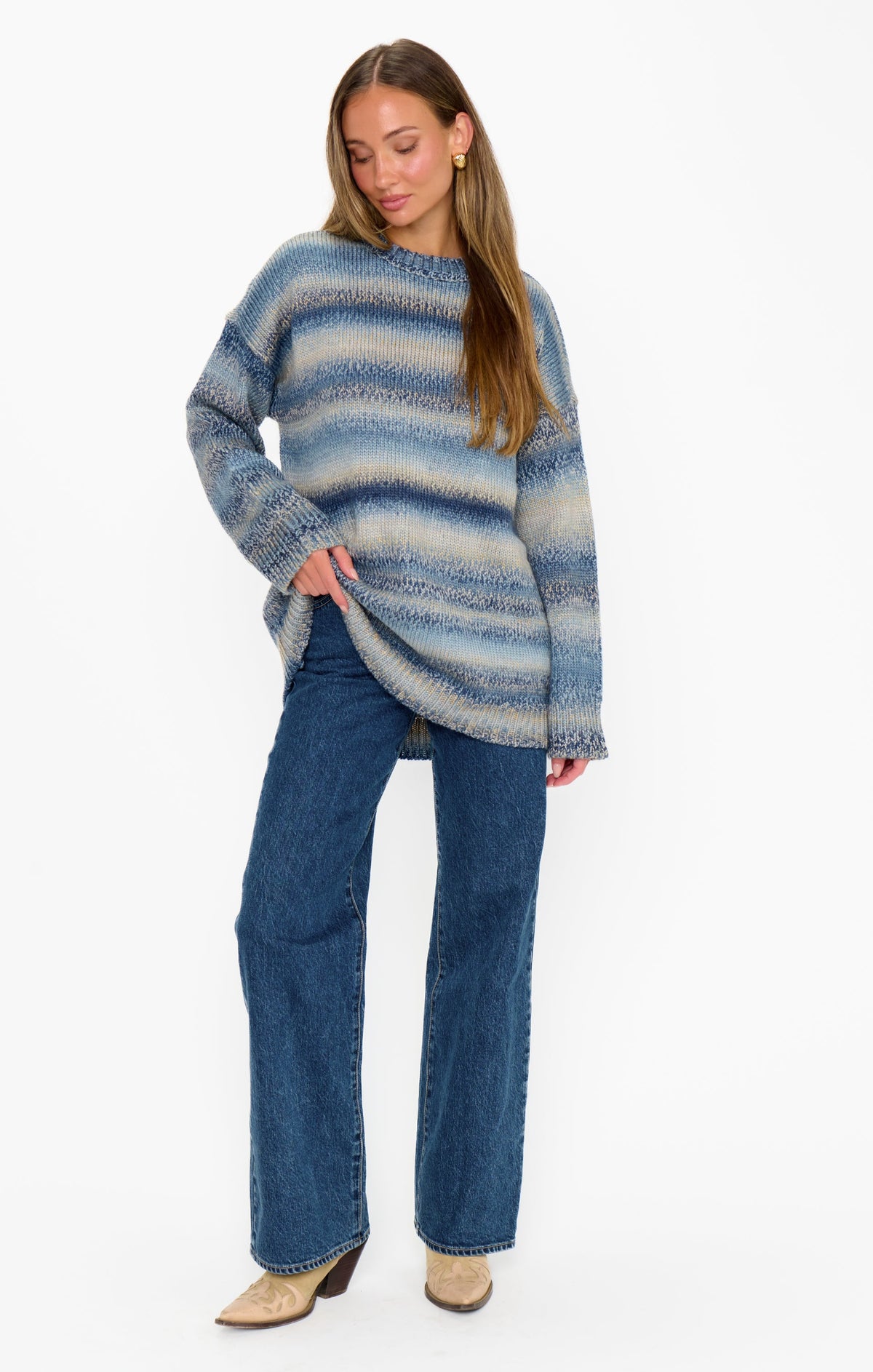 Canyon Tunic Sweater ~ Midnight Blue Knit