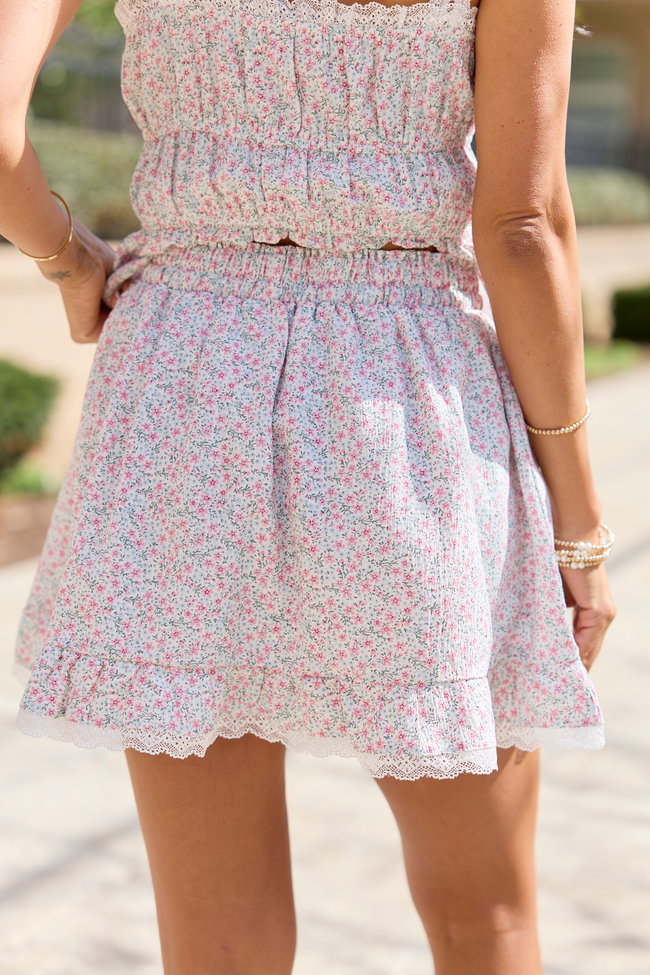 Aubrey Floral Lace Trim Skort