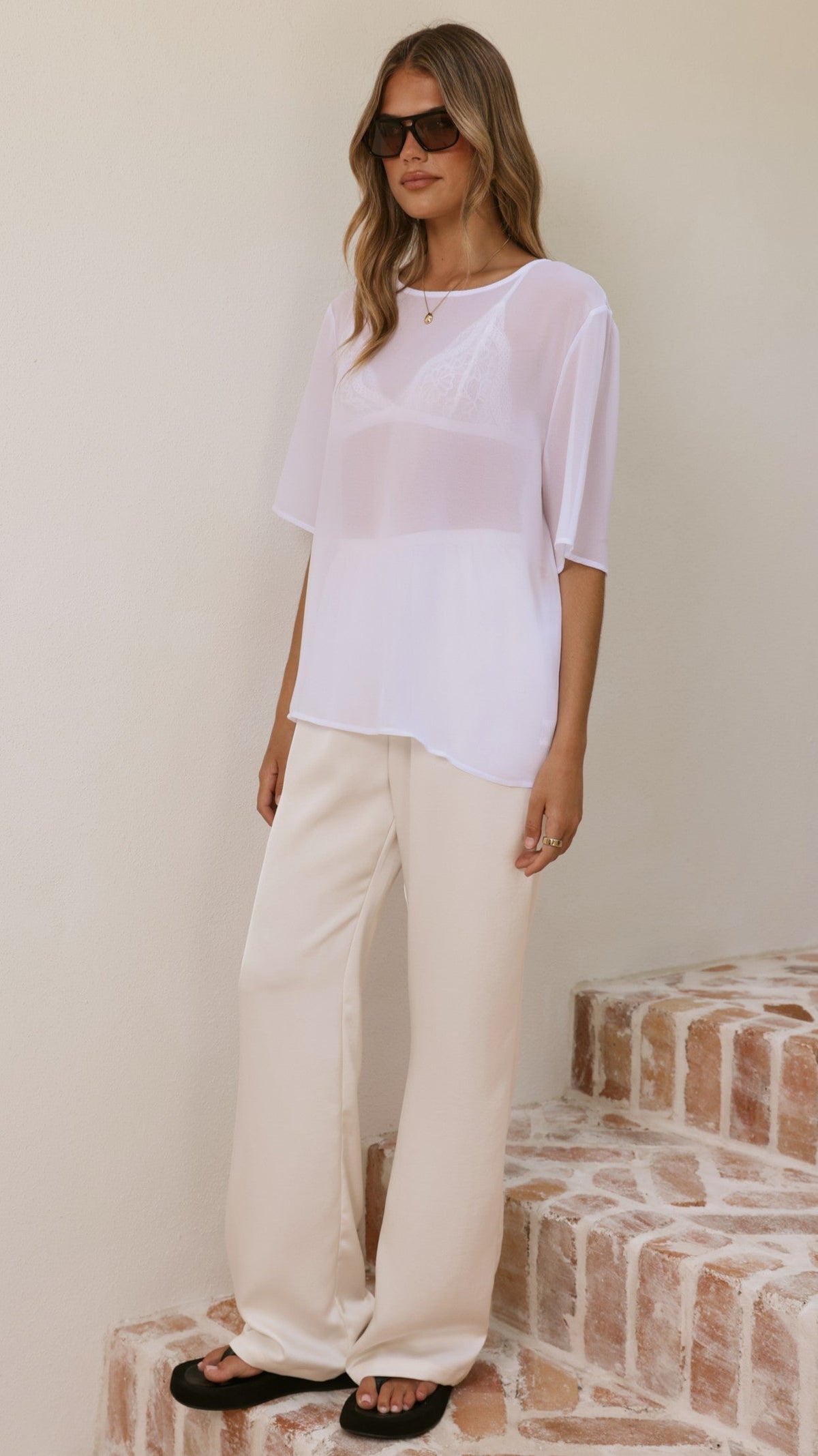 Davette Mesh T-Shirt - White