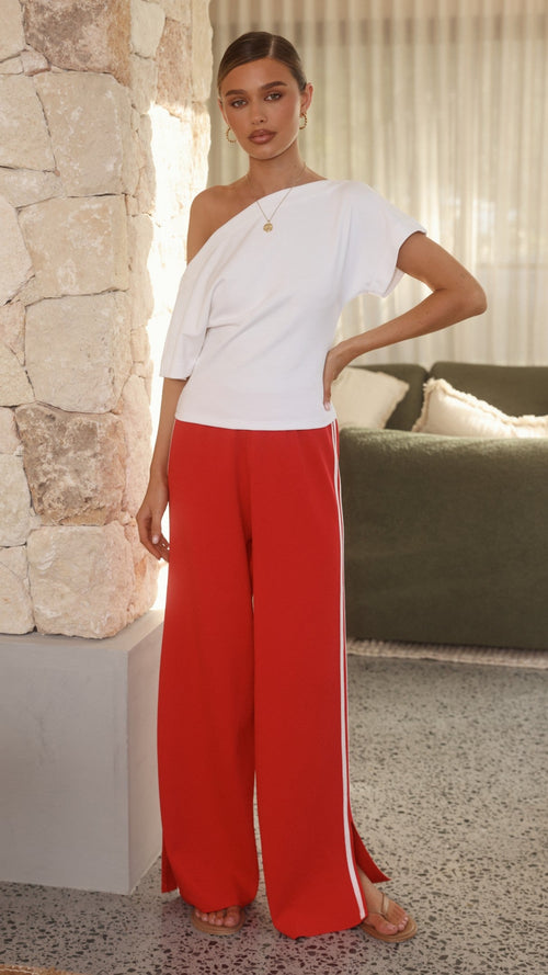 Jaysha Pants - Red/White