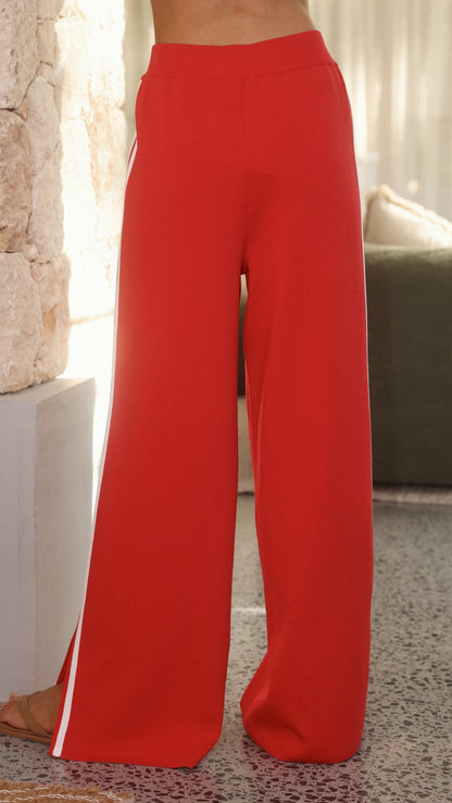Jaysha Pants - Red/White