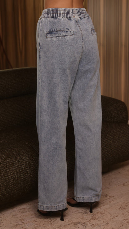 Zina Denim Pants - Mid Blue