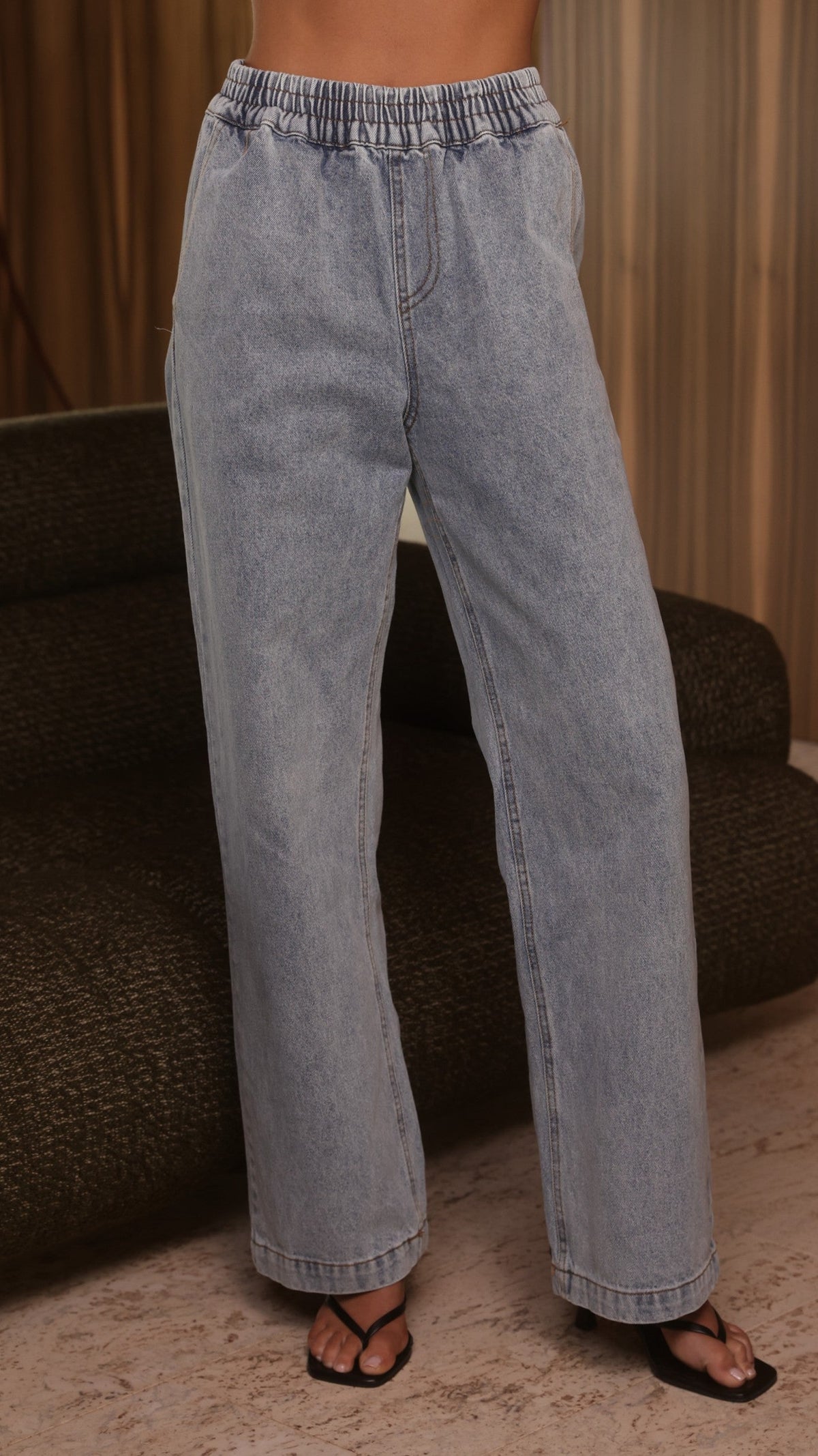 Zina Denim Pants - Mid Blue