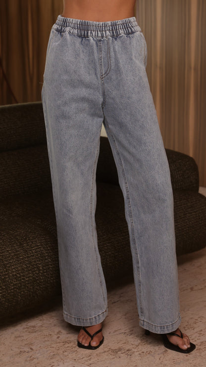 Zina Denim Pants - Mid Blue