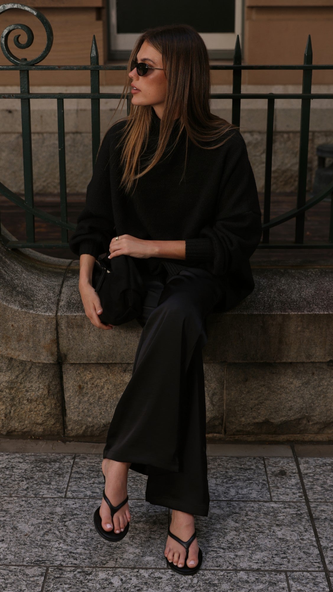 Imogen Button Pants - Black