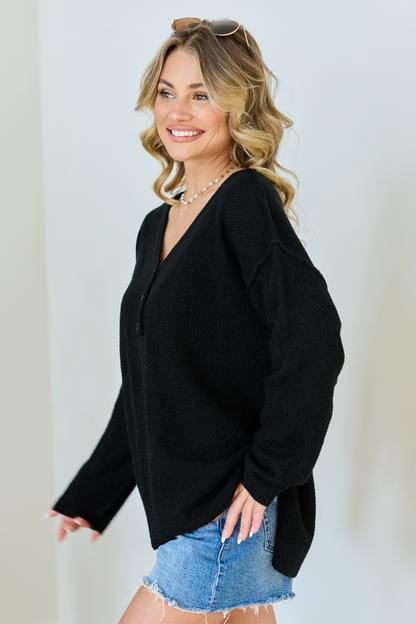 Blaire Black V-Neck Sweater SALE