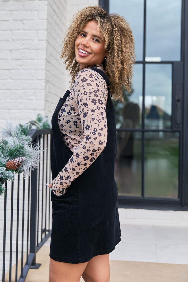 Chase Black Corduroy Overall Dress FINAL SALE