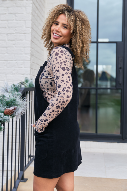 Chase Black Corduroy Overall Dress FINAL SALE