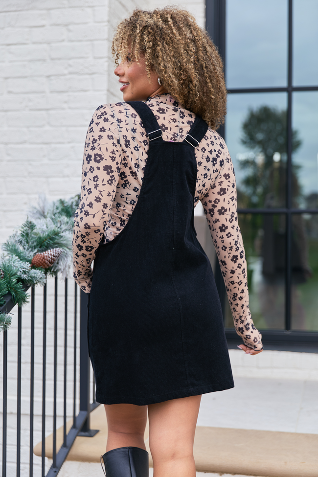 Chase Black Corduroy Overall Dress FINAL SALE