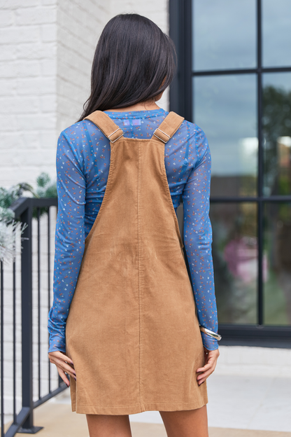 Chase Camel Corduroy Overall Dress FINAL SALE