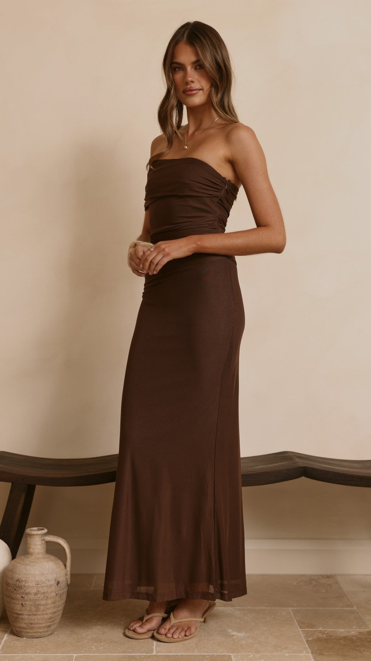 Ria Maxi Dress - Chocolate