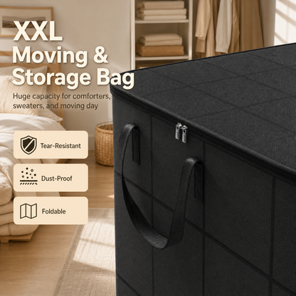 ⚡Hot Sales 49% OFF🔥-Spacious Moving Storage Bin – Zippered Organizer for Quilts, Bedding & Sweaters, Large Capacity Fabric Bag for Closet & Moving Day