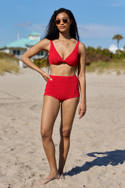 Coastal Crush Red Twist Underwire Bikini Top SALE
