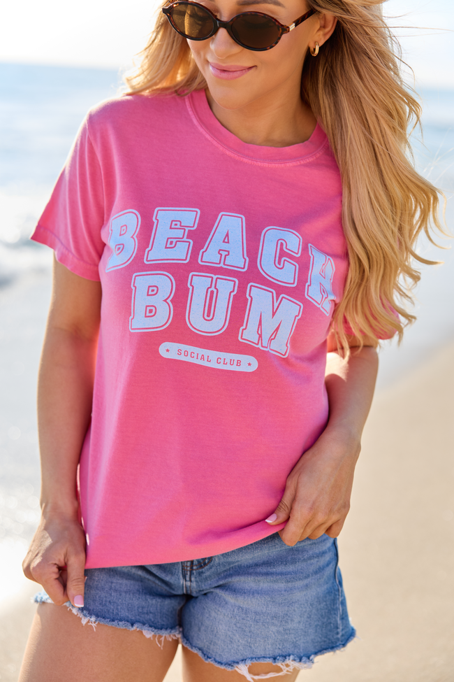 Beach Bum Pink Comfort Colors Graphic Tee