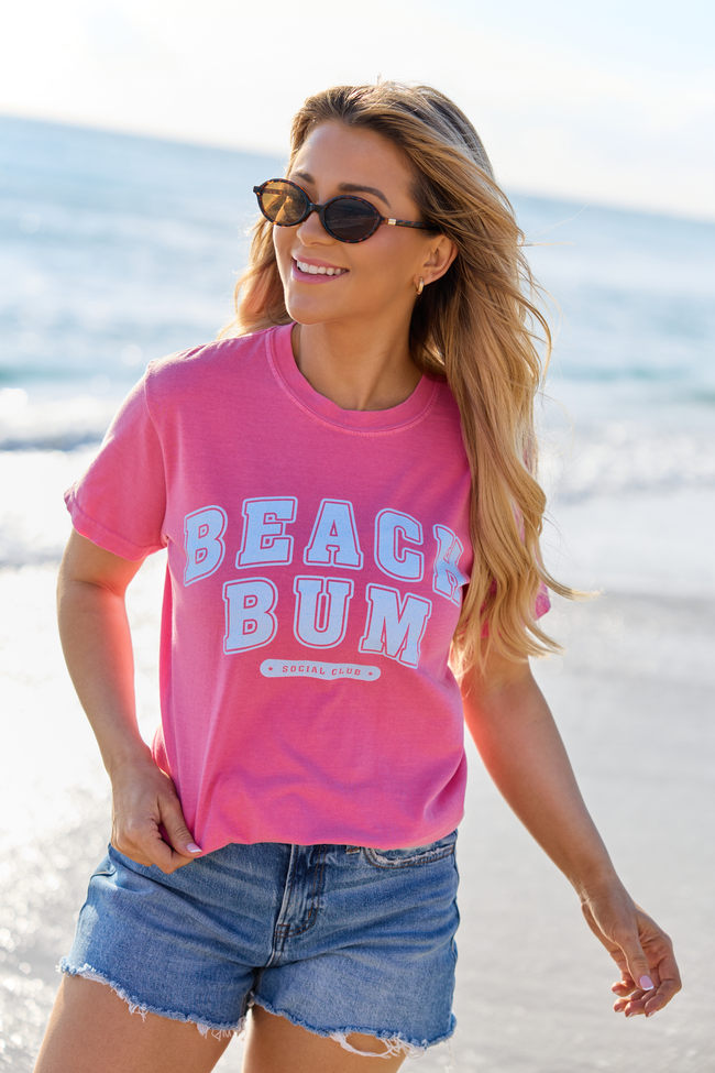 Beach Bum Pink Comfort Colors Graphic Tee
