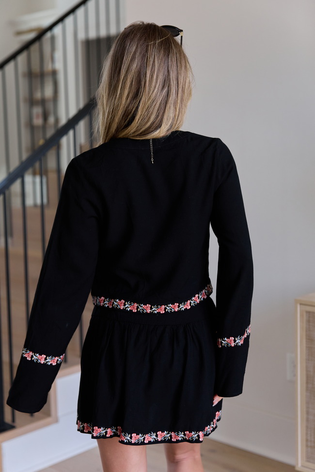 Celeste Black Floral Tie Top SALE