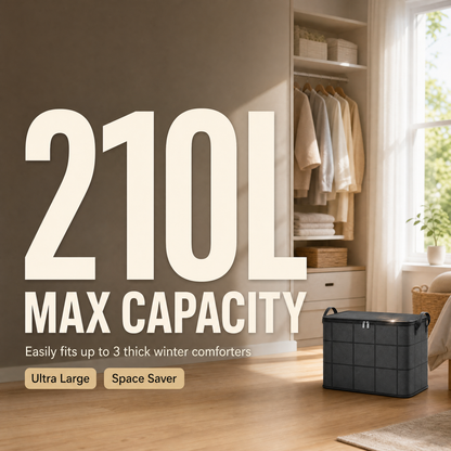 ⚡Hot Sales 49% OFF🔥-Spacious Moving Storage Bin – Zippered Organizer for Quilts, Bedding & Sweaters, Large Capacity Fabric Bag for Closet & Moving Day