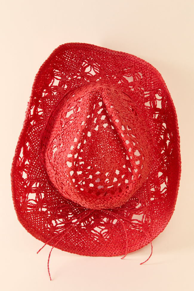 Americana Red Straw Cowboy Hat