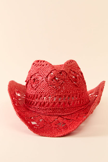 Americana Red Straw Cowboy Hat