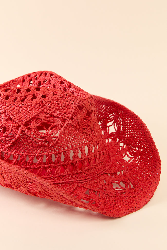 Americana Red Straw Cowboy Hat