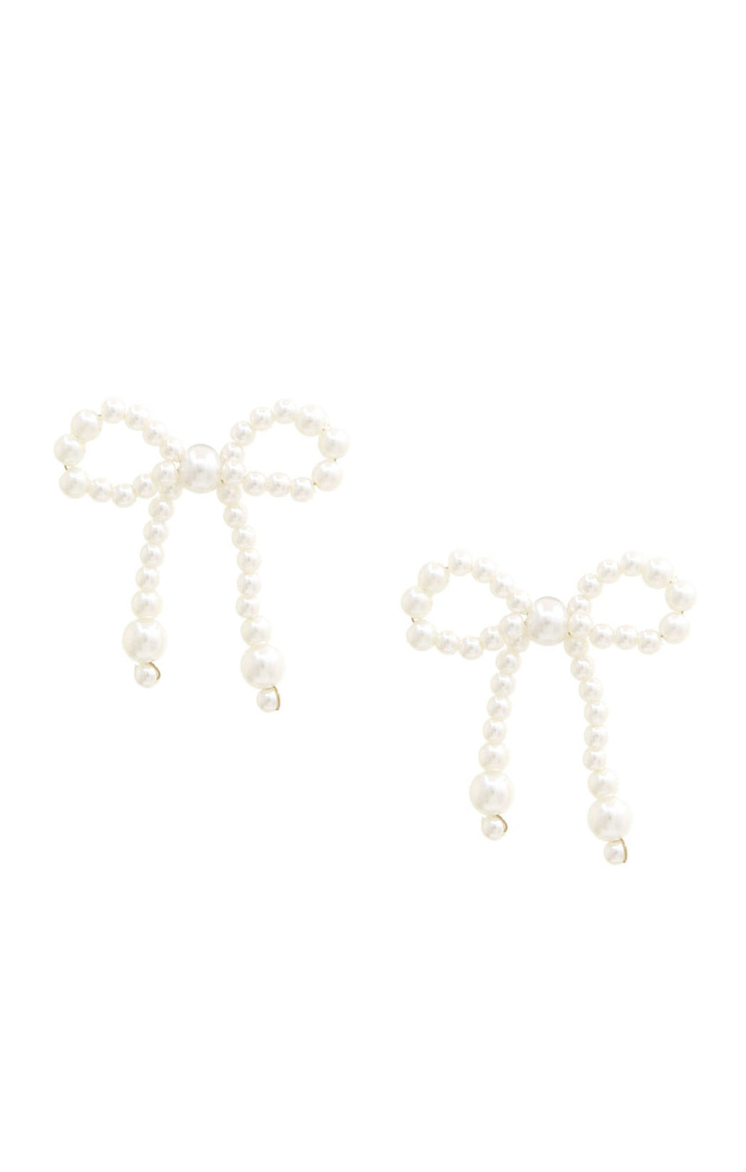 Bow Pearl Bead Earrings ~ Pearl