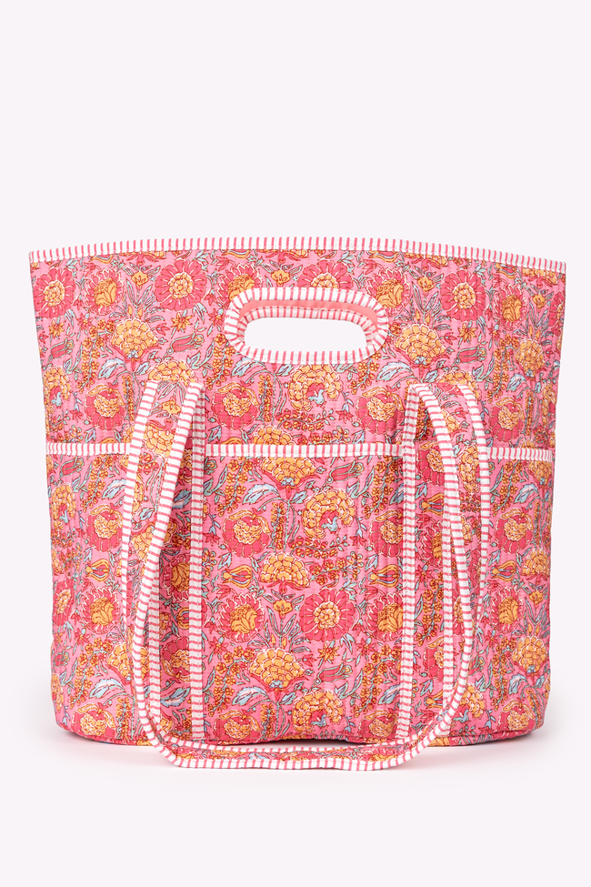 Avery Pink Floral Quilted Tote SALE