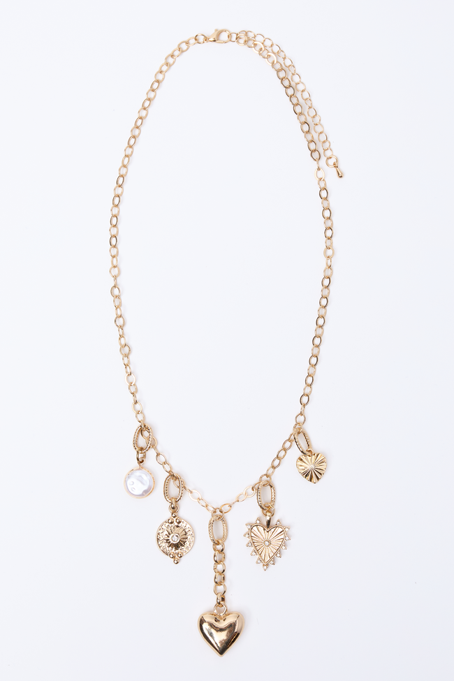 Arlene Gold Heart Charm Necklace SALE