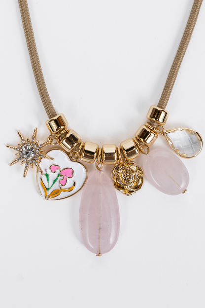 Clara Pink Charm Necklace SALE