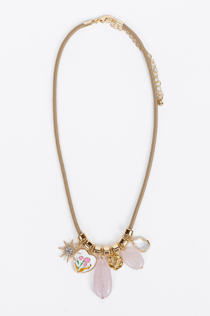 Clara Pink Charm Necklace SALE