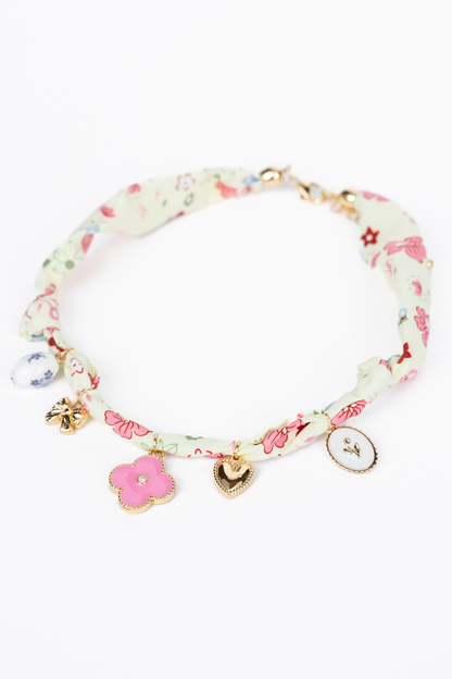 Chandler Yellow Charm Scarf Necklace