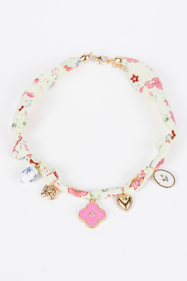 Chandler Yellow Charm Scarf Necklace