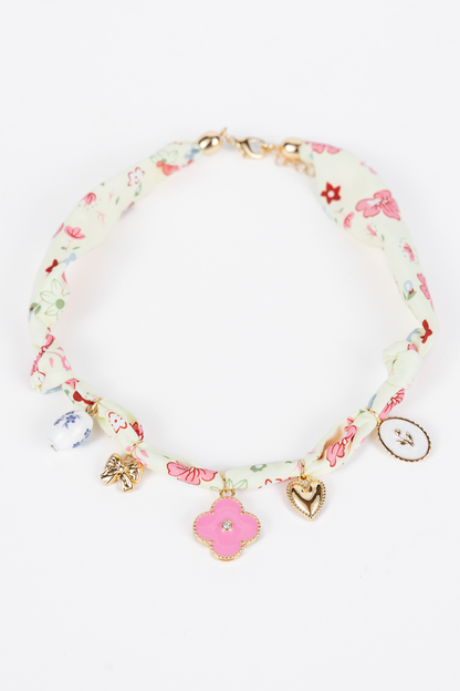 Chandler Yellow Charm Scarf Necklace