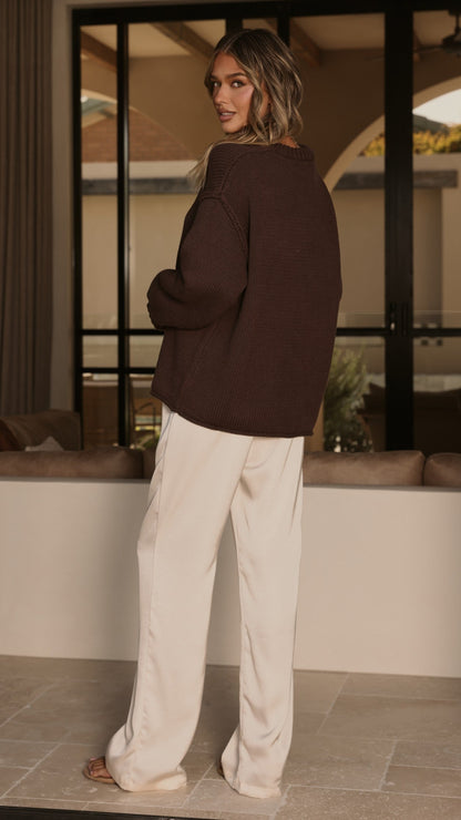 Hayden Knit Jumper - Chocolate