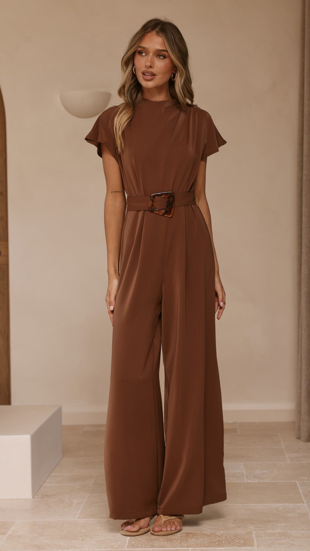 Demitra Jumpsuit - Brown