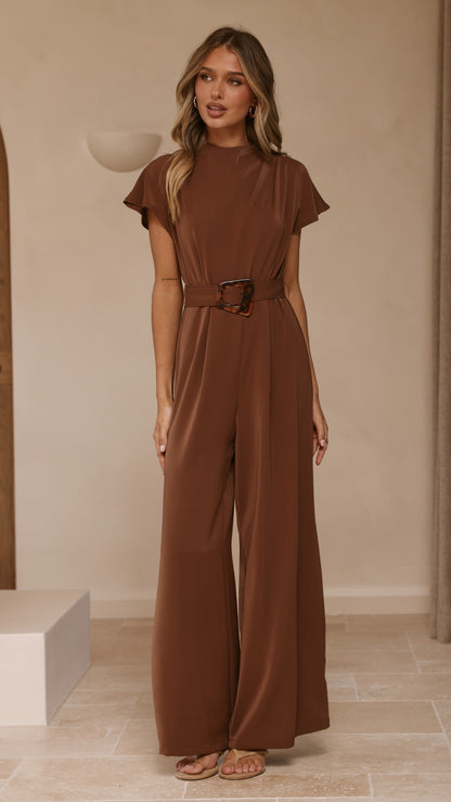 Demitra Jumpsuit - Brown
