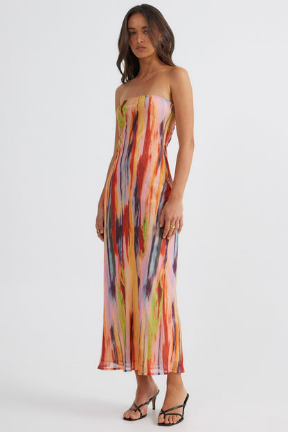 St Barts Strapless Maxi Dress - Print