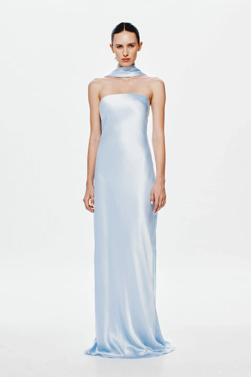 Misha Lilia Satin Gown - Dove