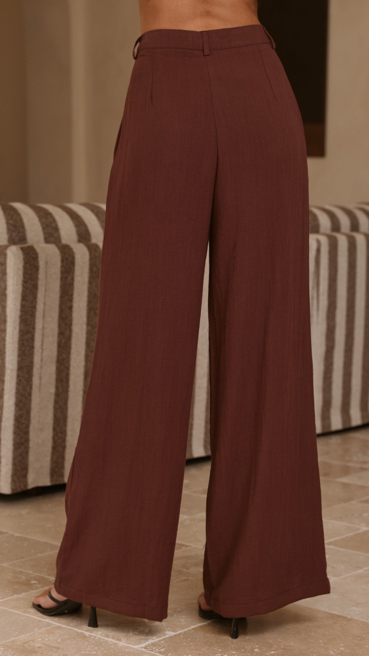 Leela One Shoulder Top and Pants Set - Brown