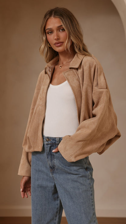 Leela Bomber Jacket - Camel