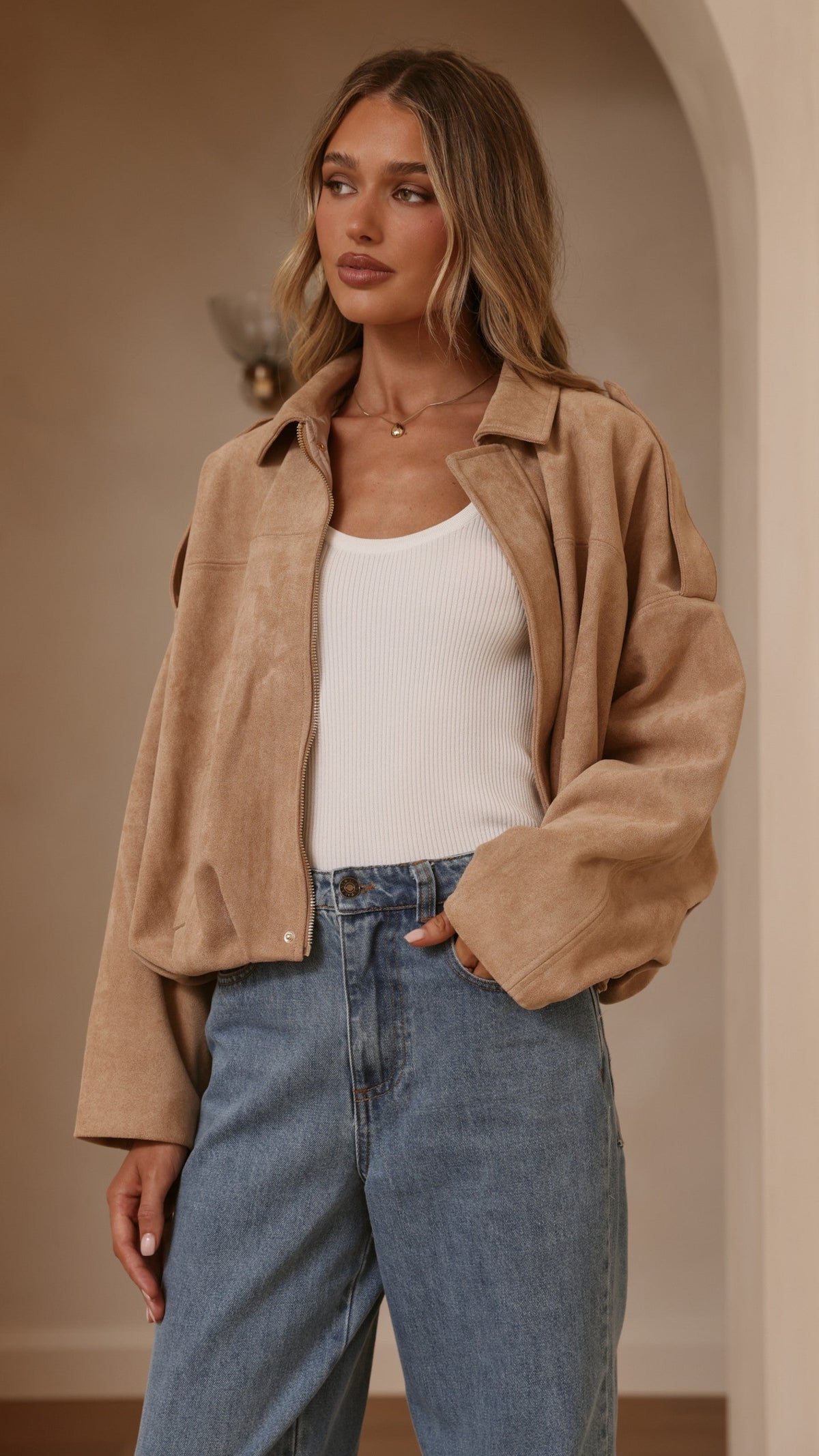 Leela Bomber Jacket - Camel