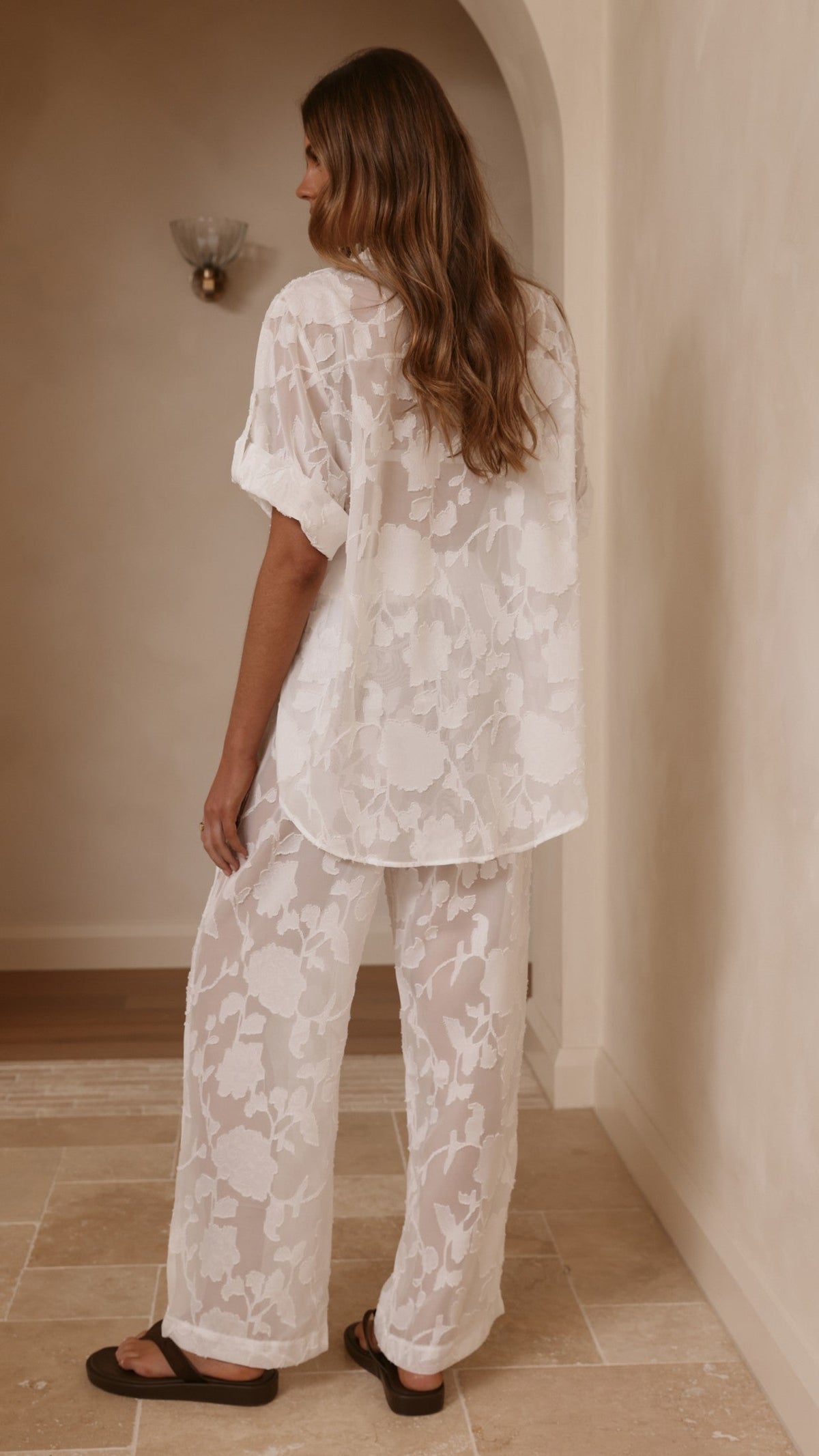 Mollie Lace Pants - White