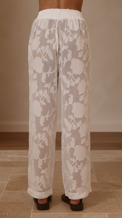 Mollie Lace Pants - White
