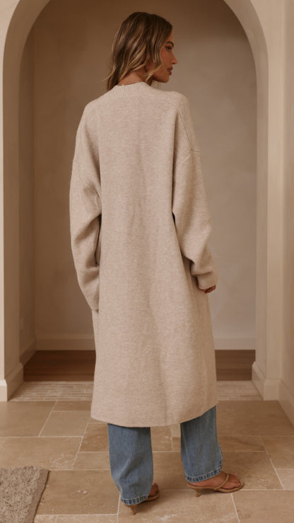 Romy Longline Cardigan - Oat