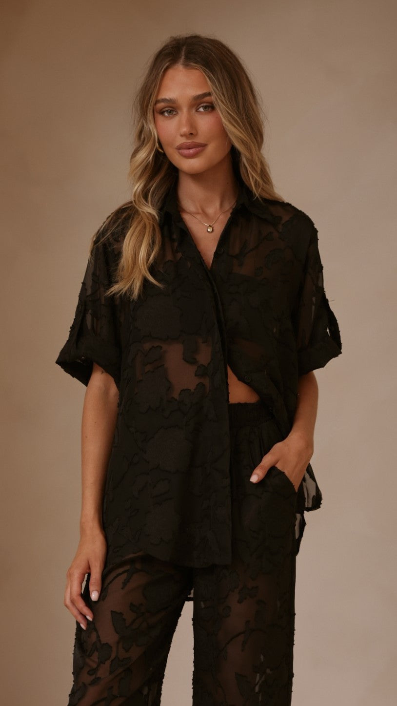 Mollie Lace Shirt - Black