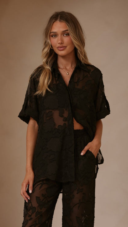 Mollie Lace Shirt - Black