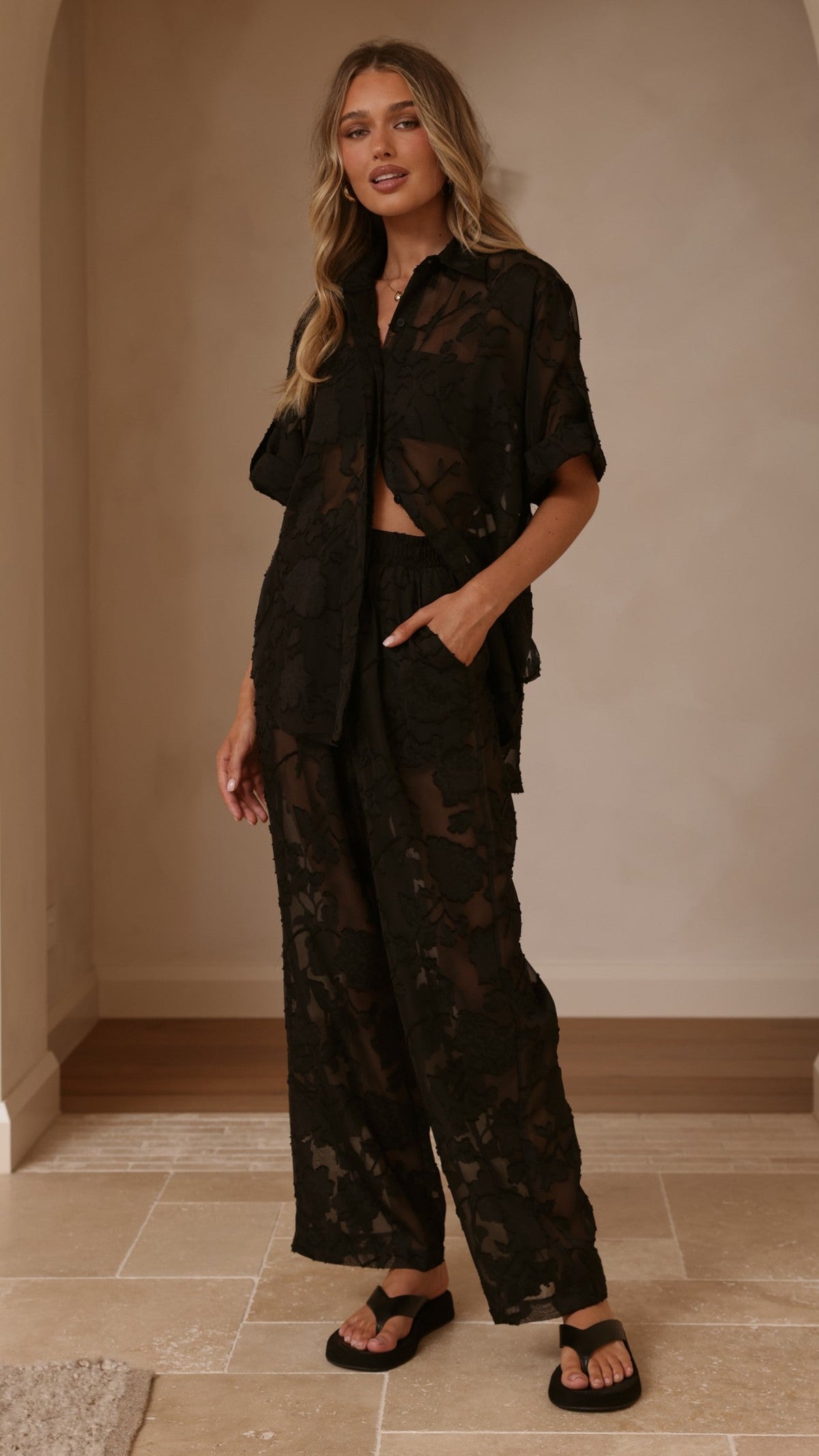 Mollie Lace Shirt - Black