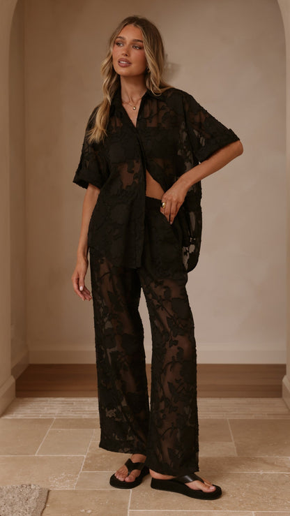 Mollie Lace Shirt - Black